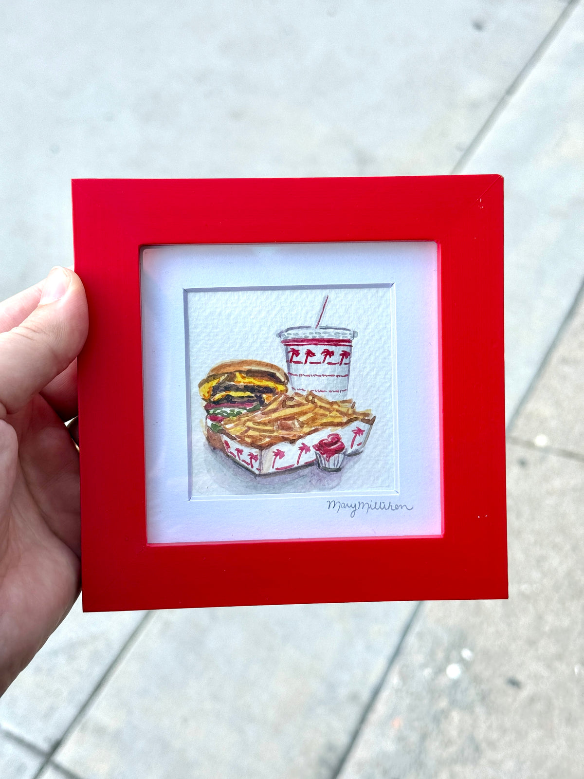 In N Out Watercolor - Burger, Fries, Beverage, and Ketchup #1