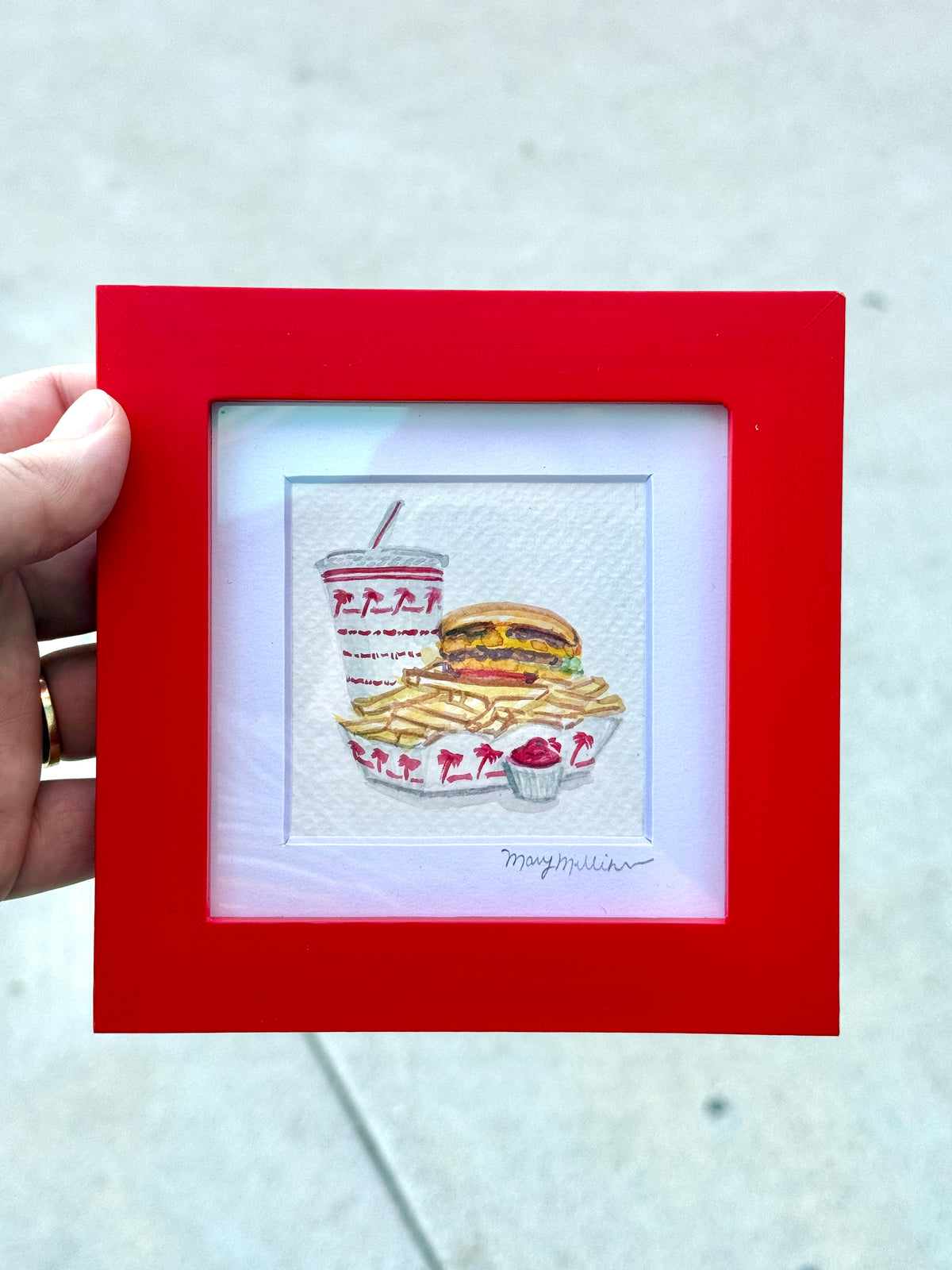 In N Out Watercolor - Burger, Fries, Beverage, and Ketchup #2