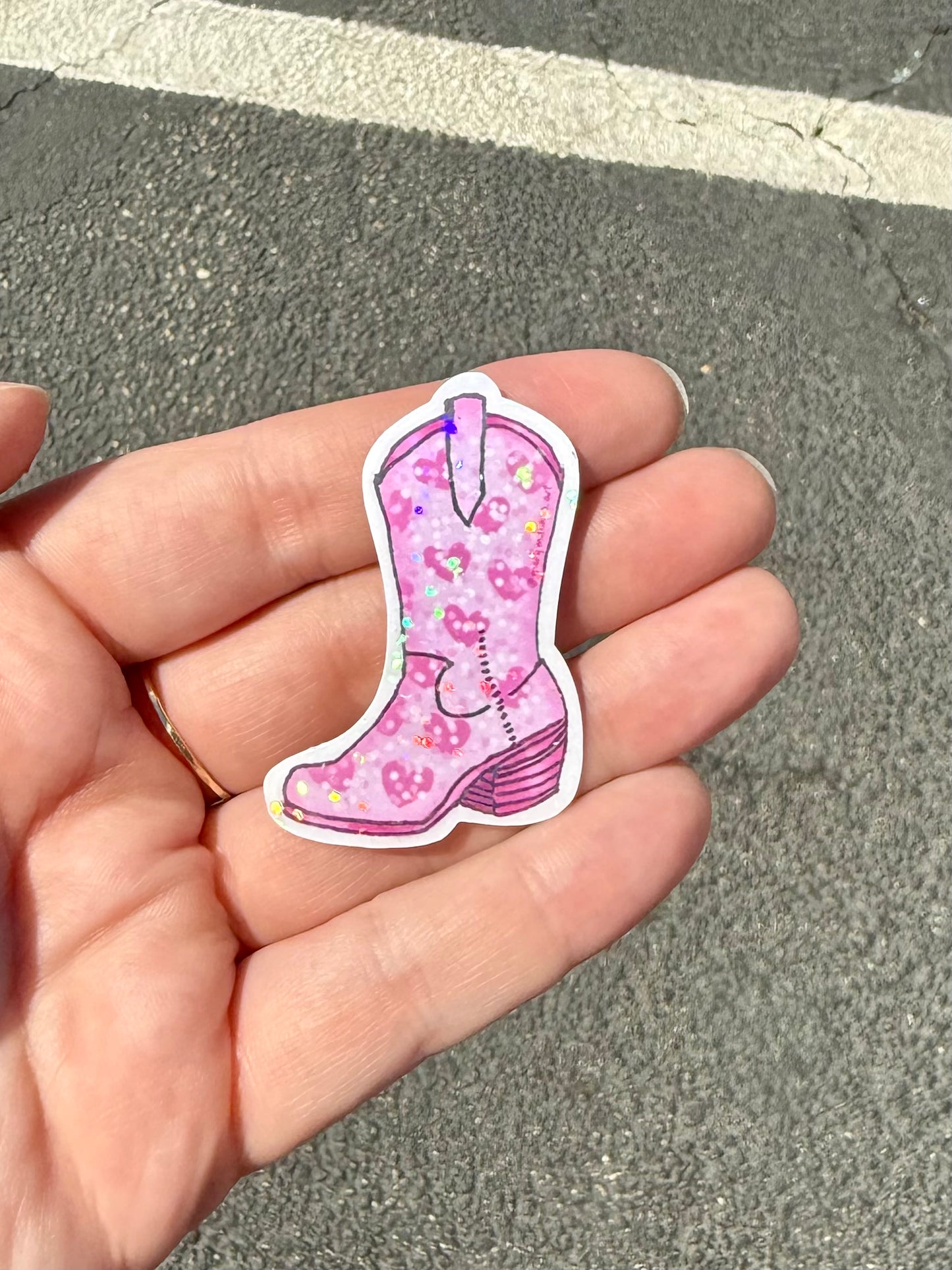 Pink Boot Sticker