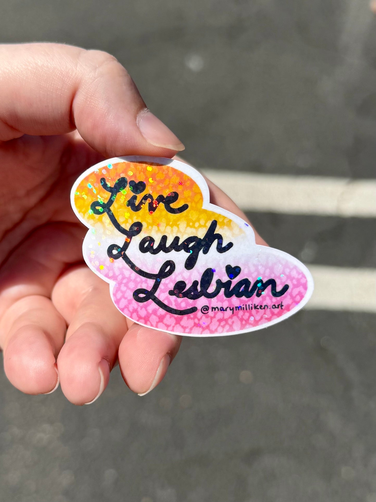 Live Laugh Lesbian Sticker