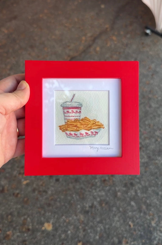 In N Out Watercolor - Fries and Drink