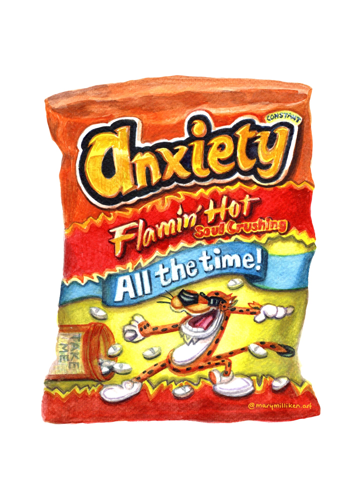 Flamin' Hot Anxiety Art Print